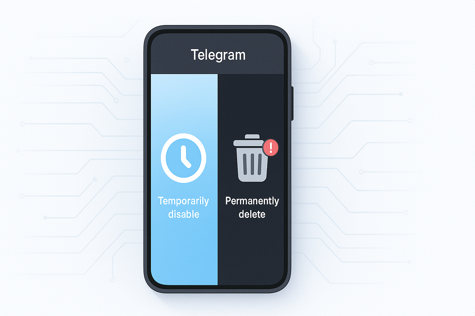 Telegram临时禁用与永久删除区分
